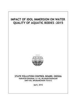 Impact of Idol Immersion on Water Quality of Aquatic Bodies -2015