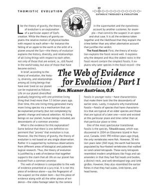 The Web of Evidence for Evolution / Part I