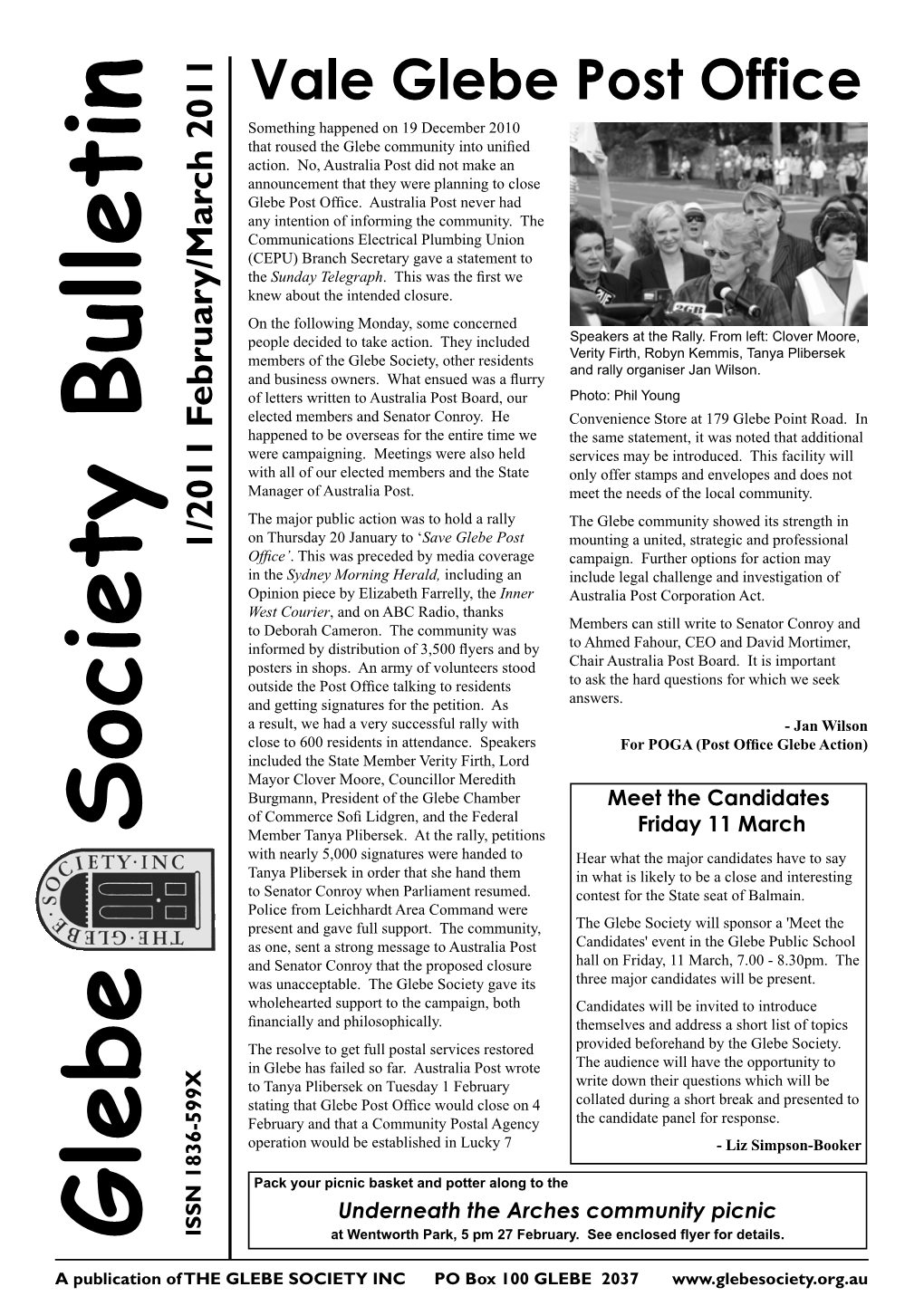 Glebe Society Bulletin 2011 Issue 01