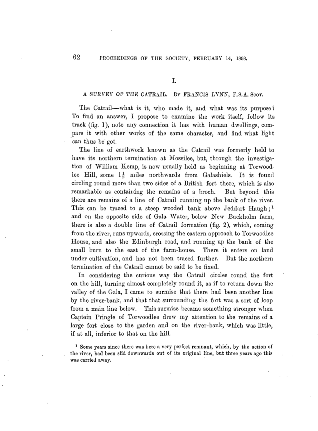 A SURREY of the CATRAIL. by FRANCIS LYNN, F.S.A. SCOT. The