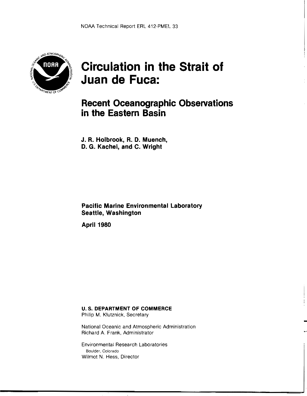 Circulation in the Strait of Juan De Fuca