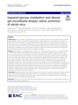Impaired Glucose Metabolism and Altered Gut Microbiome Despite
