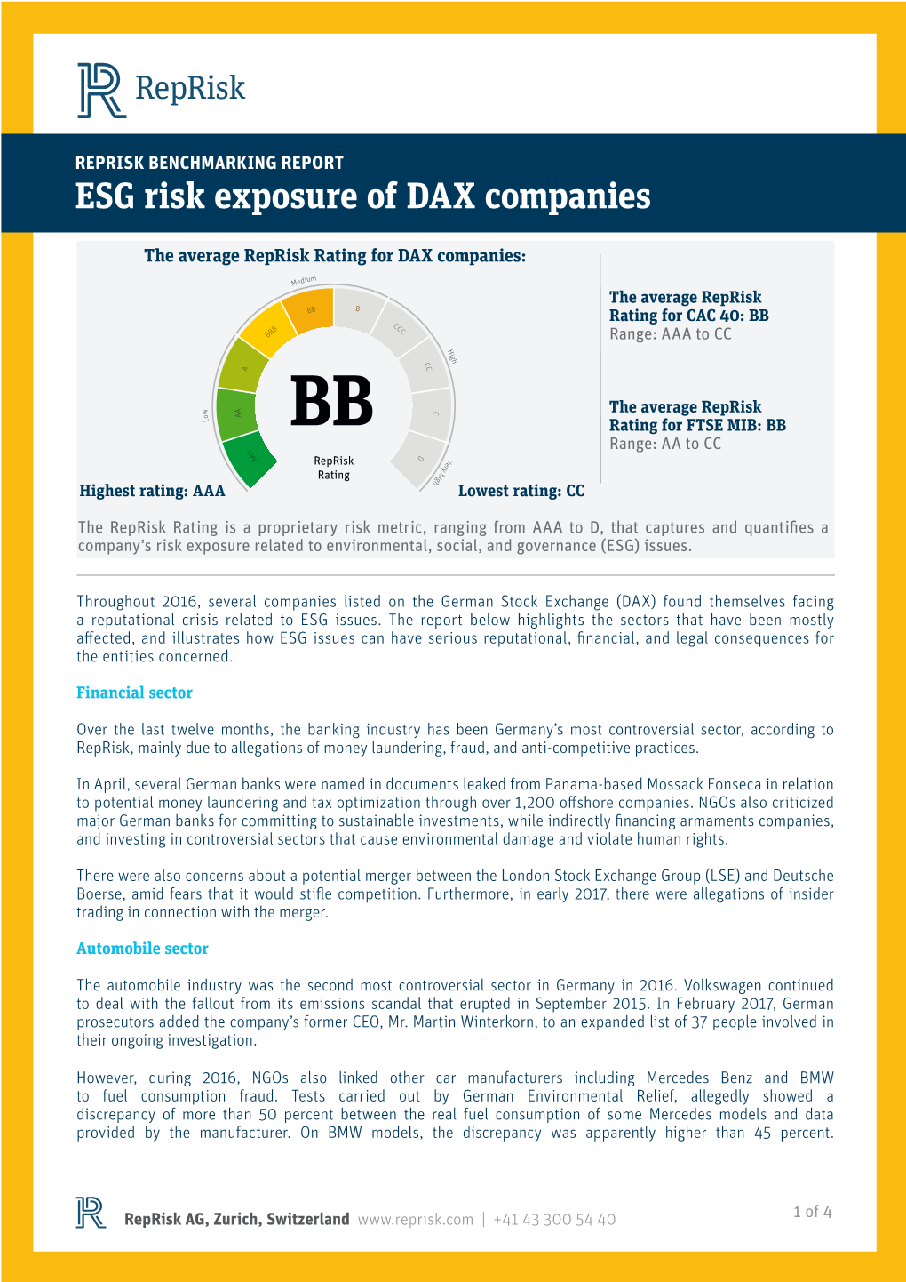 ESG Risk Exposure of DAX Companies