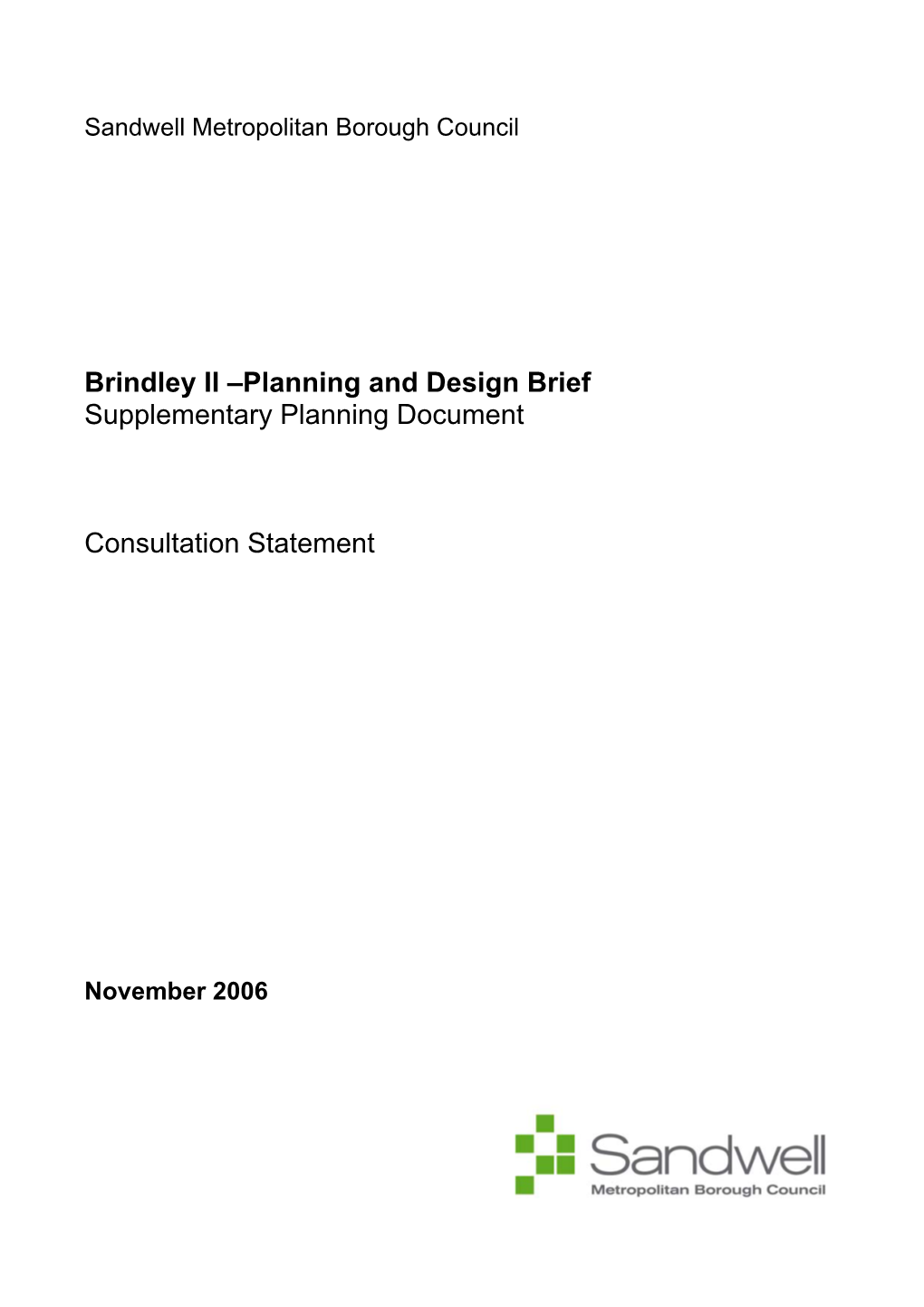 Brindley II –Planning and Design Brief Supplementary Planning Document