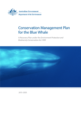 Conservation Management Plan for the Blue Whale