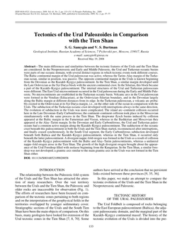 Tectonics of the Ural Paleozoides in Comparison with the Tien Shan S