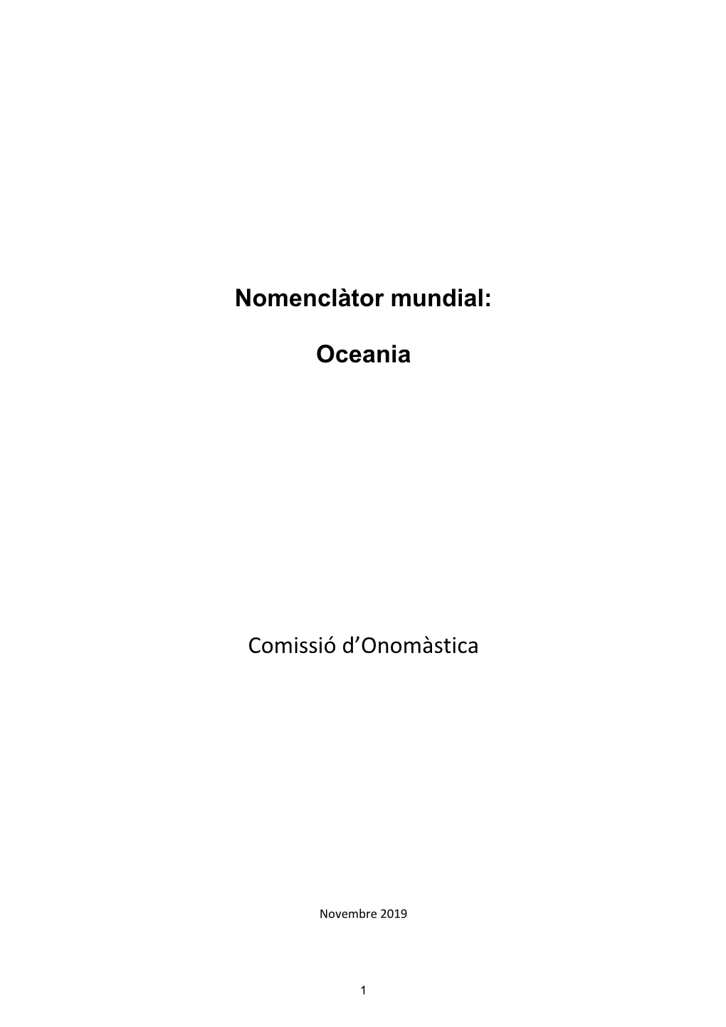 Nomenclàtor Mundial: Oceania Comissió D'onomàstica