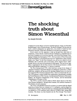 Tiillinvestigation the Shocking Truth About Simon Wiesenthal