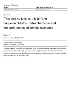 Misfits, Detroit Hardcore and the Performance of Zombie Scenarios