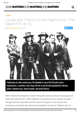 Celebrate: Fields of the Nephilim's 'The Nephilim' at 25 - Popmatters 