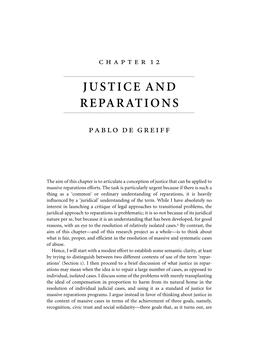 Justice and Reparations