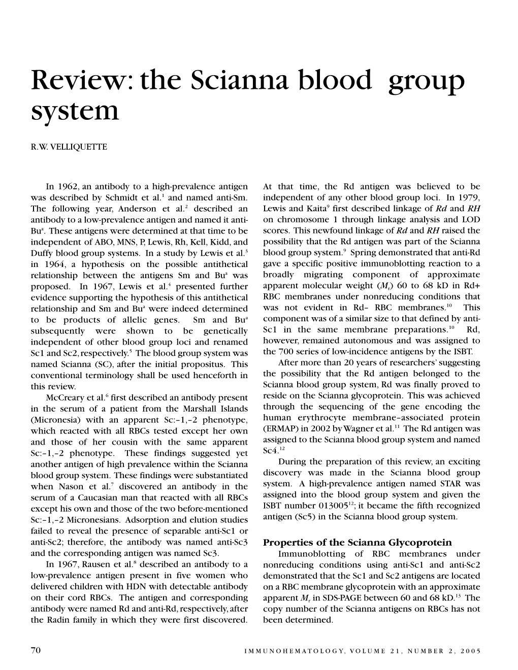 Review:The Scianna Blood Group System