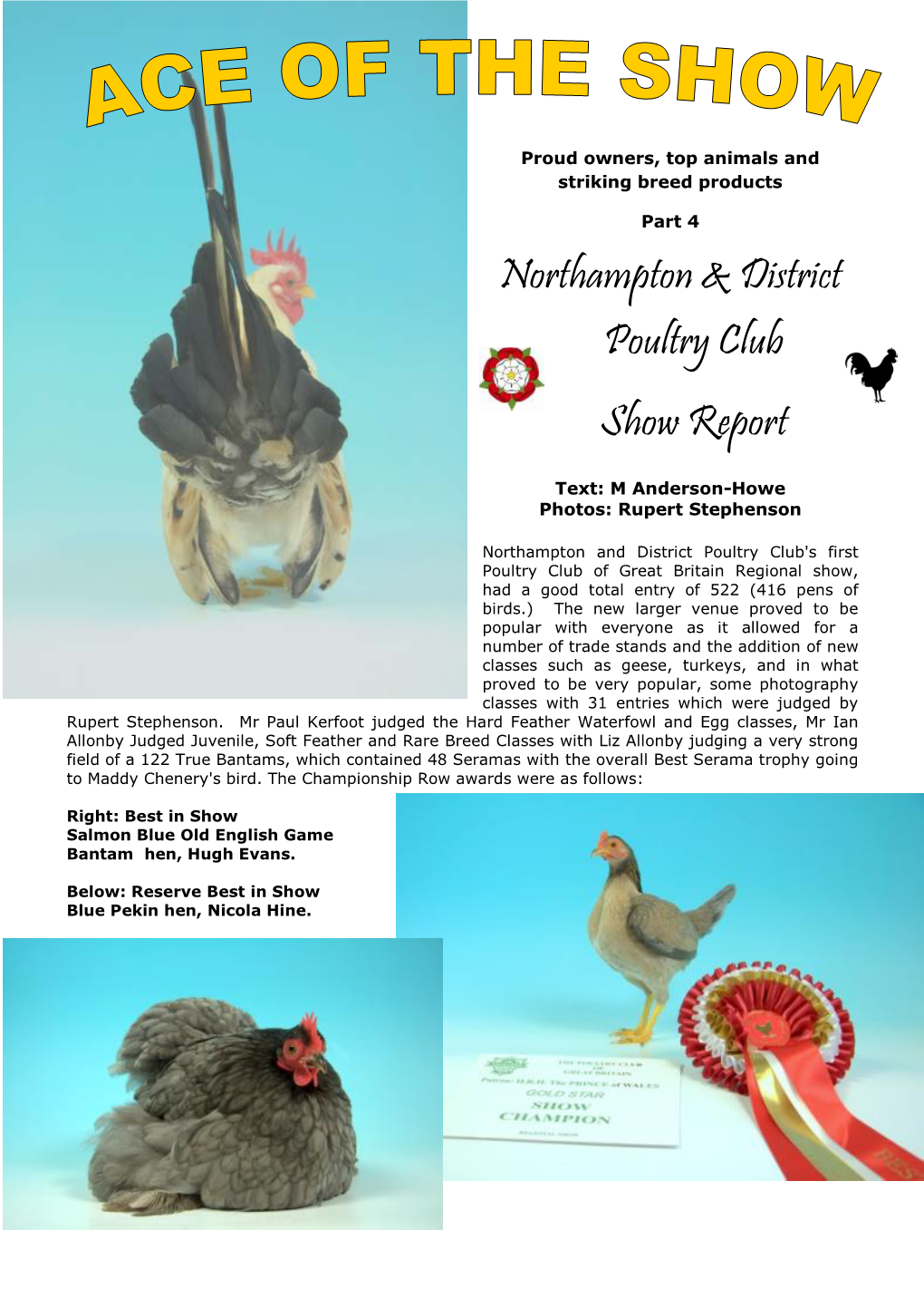Northampton & District Poultry Club Show Report