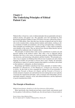 Chapter 2 the Underlying Principles of Ethical Patient Care