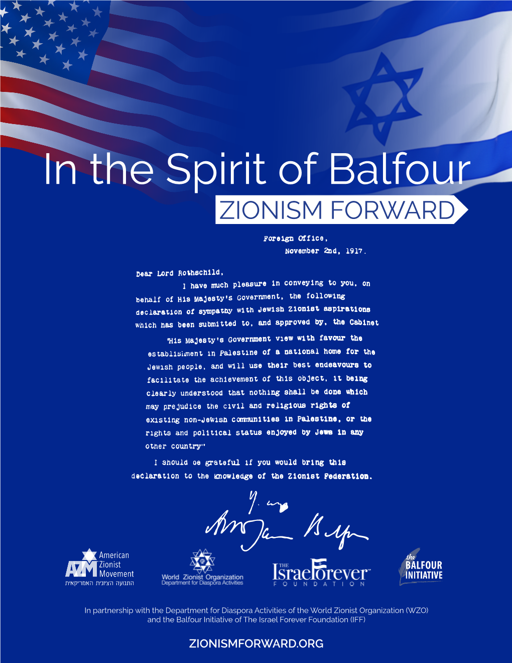 In the Spirit of Balfour ZIONISM FORWARD