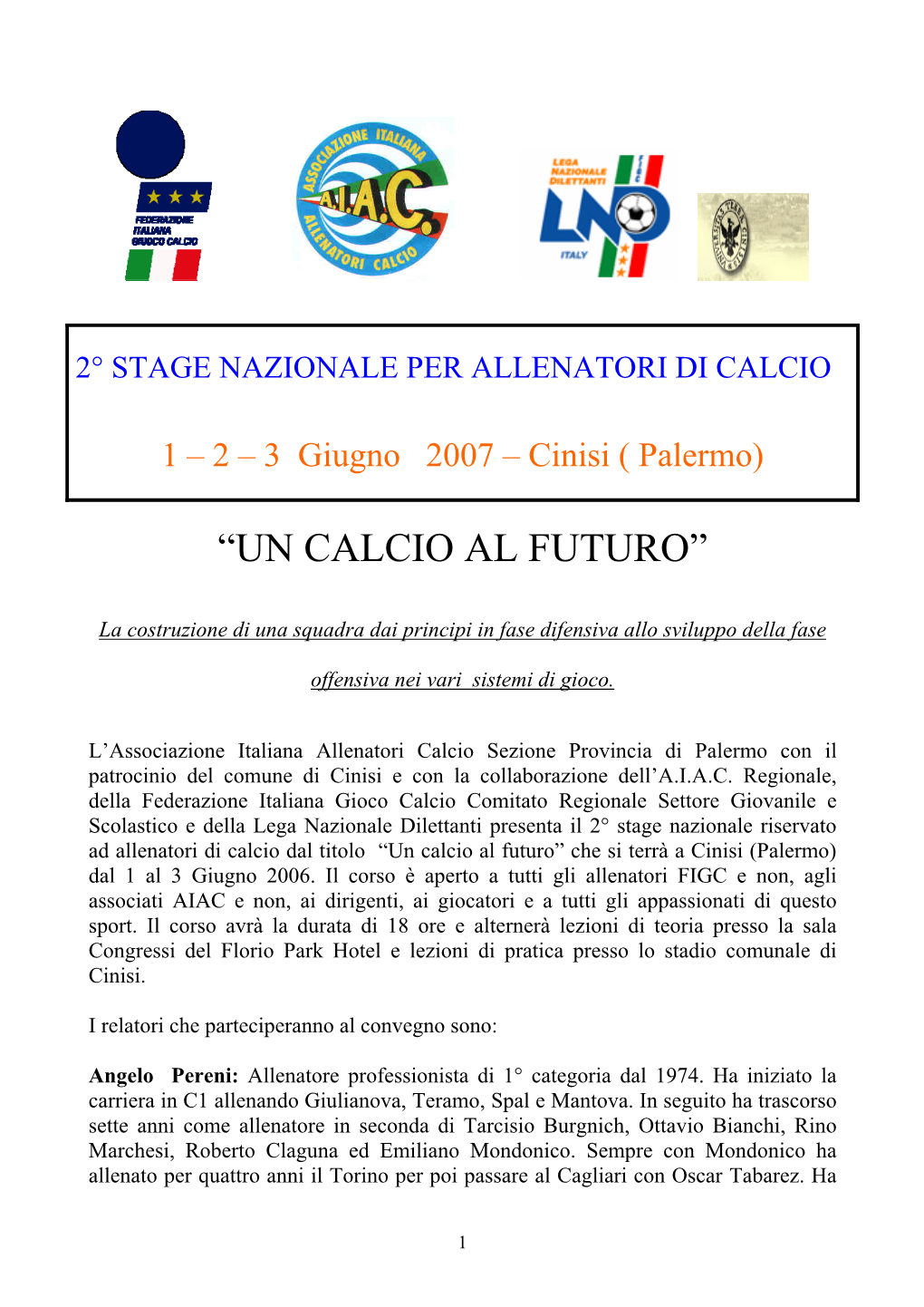 “Un Calcio Al Futuro”