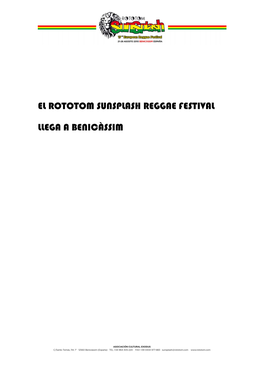 El Rototom Sunsplash Reggae Festival