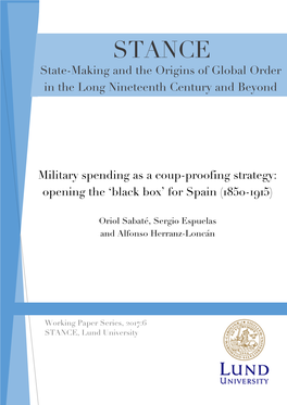 STANCE State-Making and the Origins of Global Order in the Long Nineteenth Century and Beyond