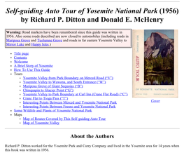 Self-Guiding Auto Tour of Yosemite National Park (1956) by Richard P