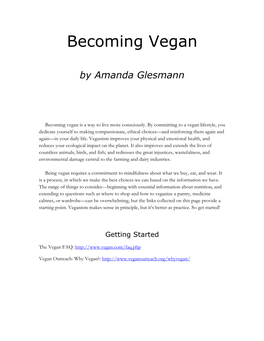 Becoming Vegan