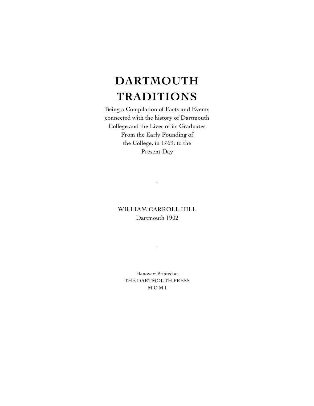 Dartmouth Traditions