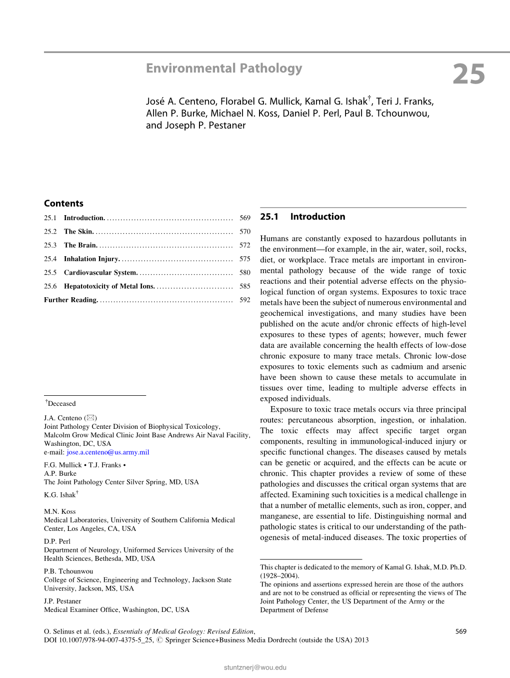 Centeno Et Al., 2013, Environmental Pathology