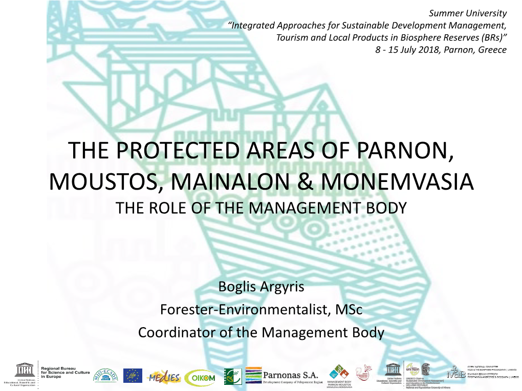 The Protected Areas of Parnon, Moustos, Mainalon & Monemvasia