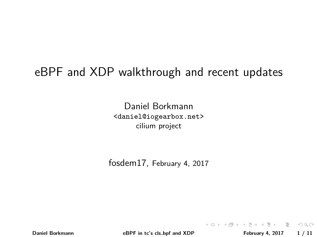 Ebpf and XDP Walkthrough and Recent Updates