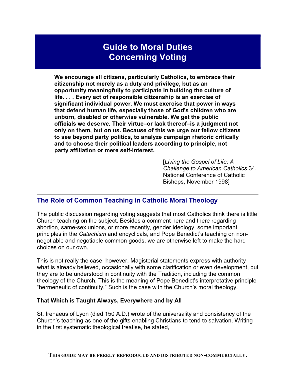 Moral Duties Concerning Voting