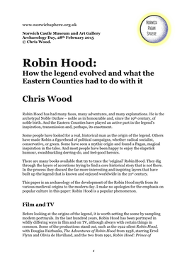 Robin Hood: How the Legend Evolved and What the Eastern Counties Had to Do with It