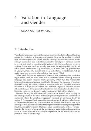 4 Variation in Language and Gender
