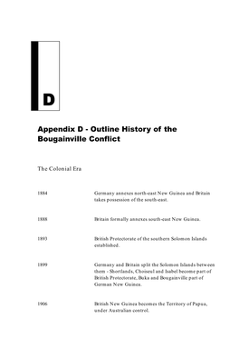 Outline History of the Bougainville Conflict 171