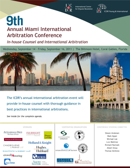 Annual Miami International Arbitration Conference In-House Counsel and International Arbitration