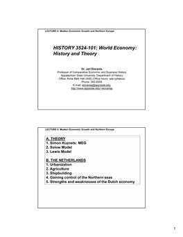 World Economy: History and Theory