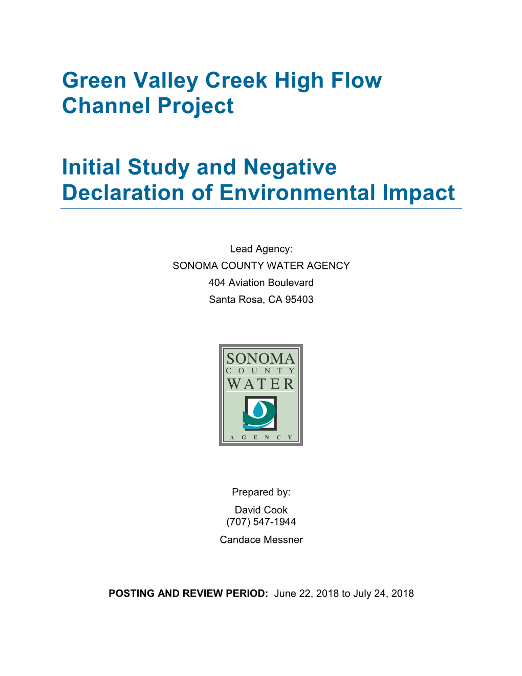 Green Valley Creek High Flow Channel Project