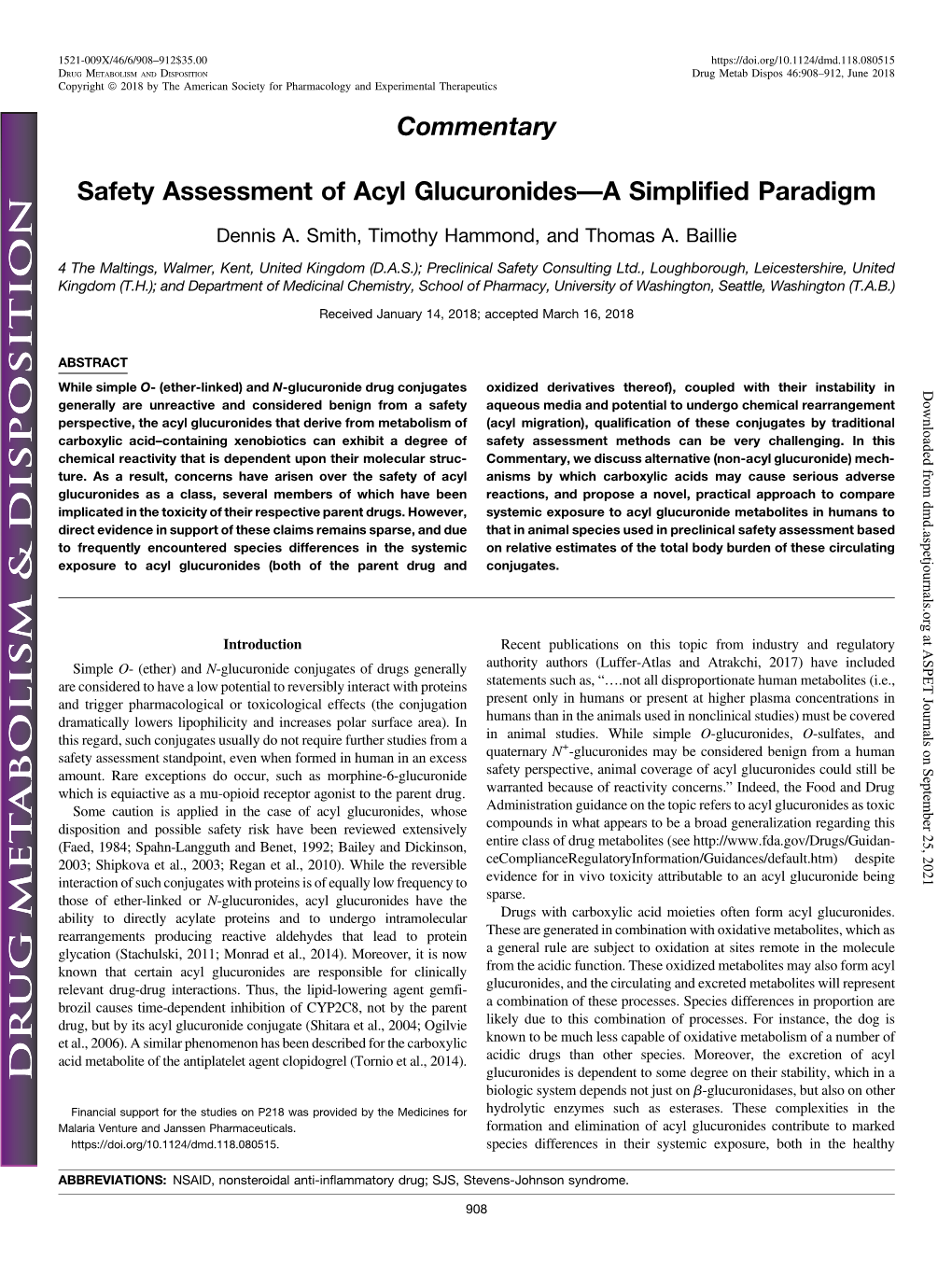 Safety Assessment of Acyl Glucuronides—A Simplified Paradigm