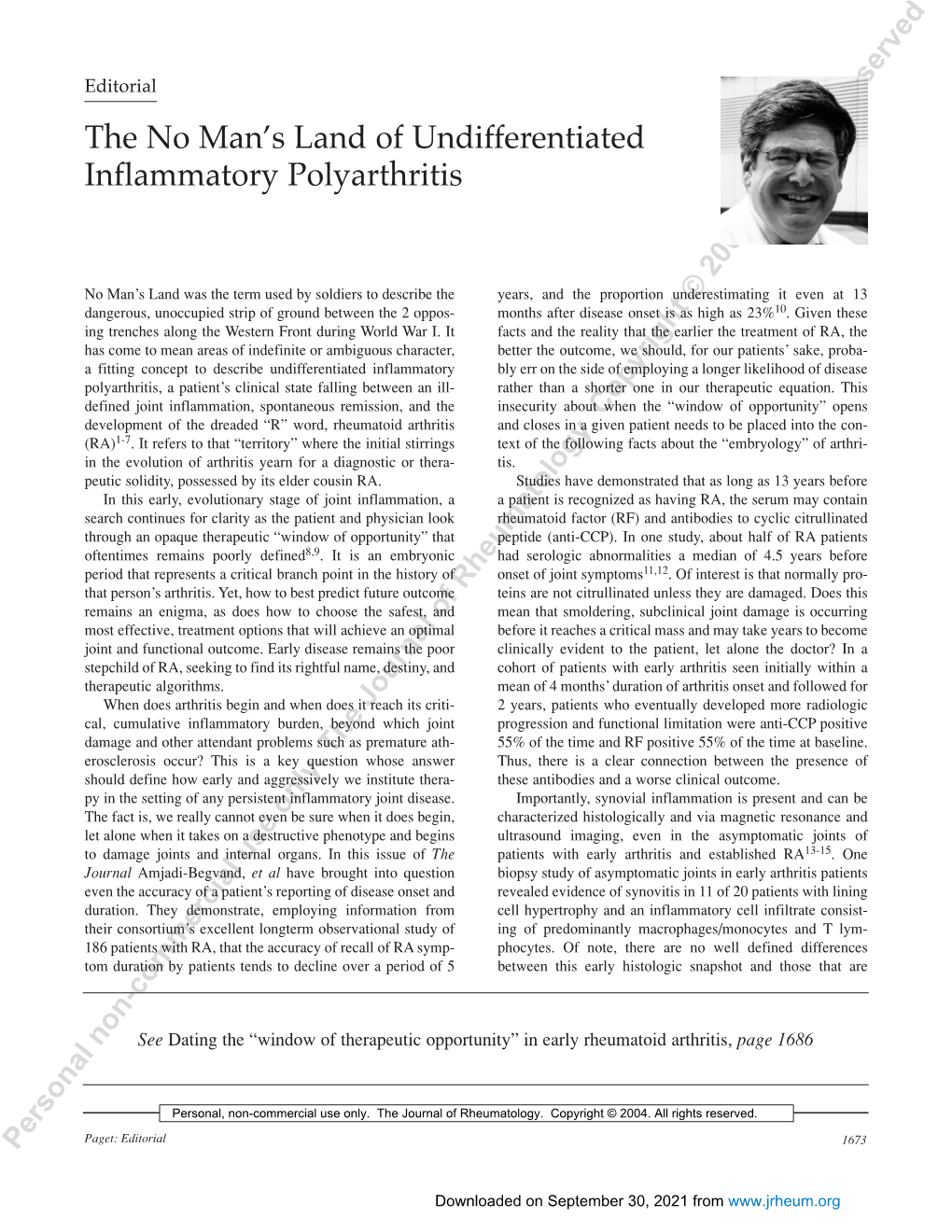 The No Man's Land of Undifferentiated Inflammatory Polyarthritis
