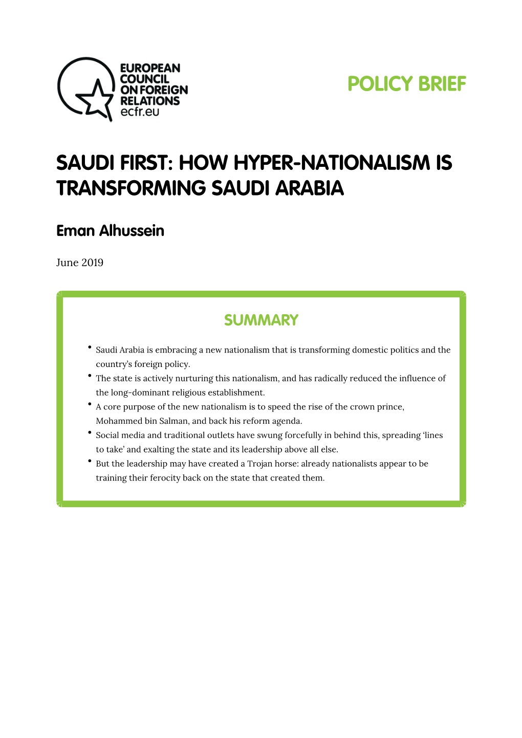 Saudi First: How Hyper-Nationalism Is Transforming Saudi Arabia