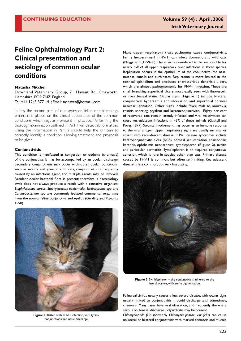 Feline Ophthalmology Part 2: Clinical Presentation and Aetiology Of