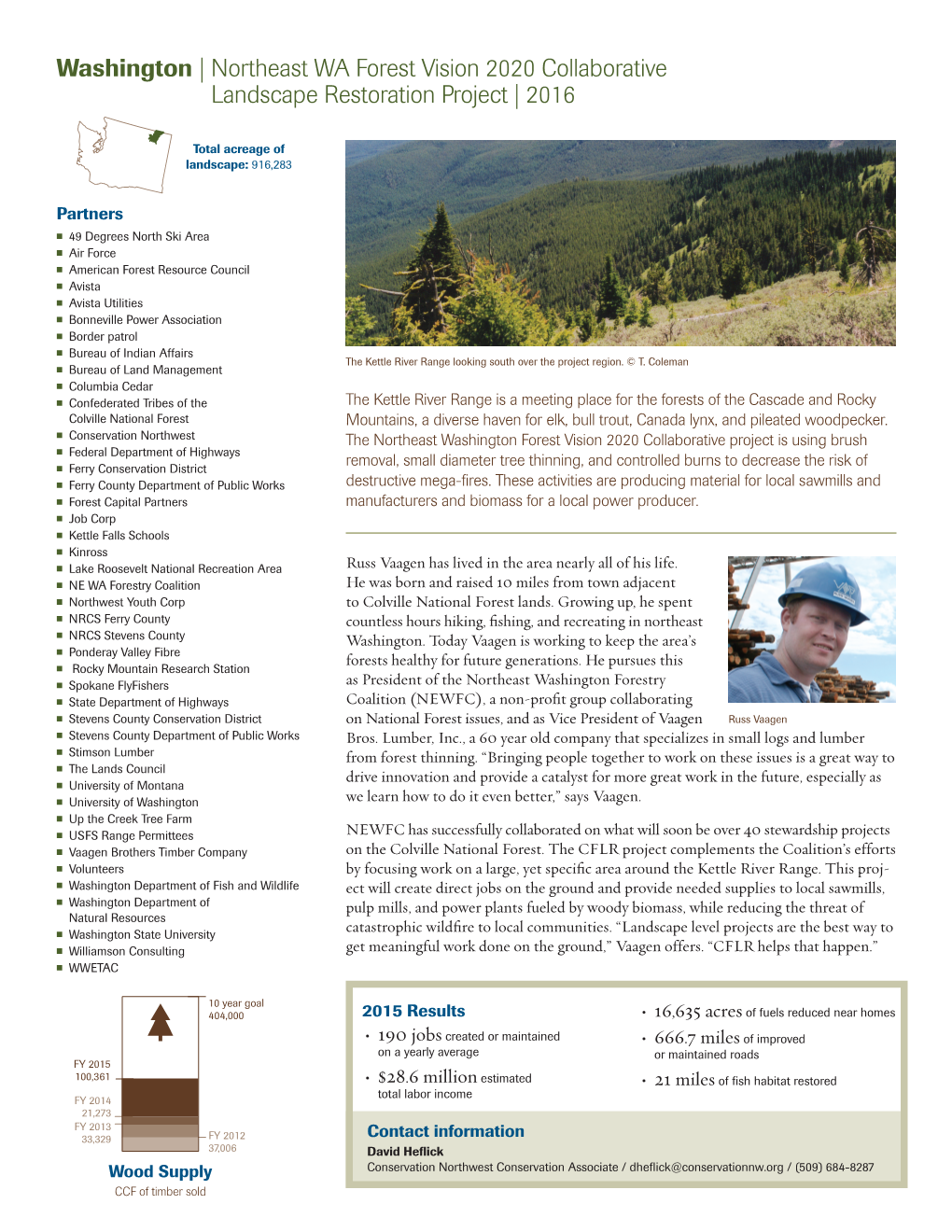 Washington | Northeast WA Forest Vision 2020 Collaborative Landscape Restoration Project | 2016