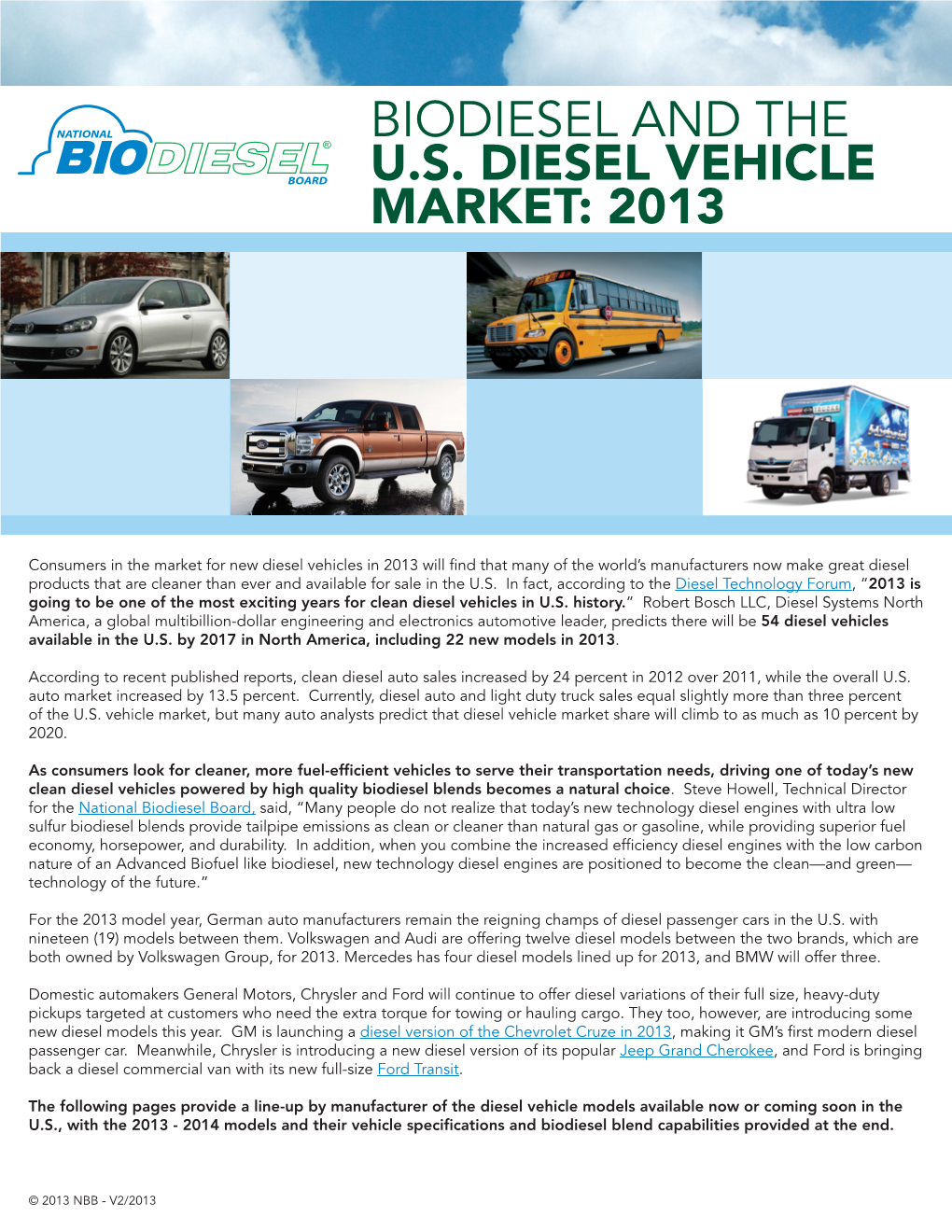 Biodiesel and the U.S. Diesel Vehicle Market: 2013