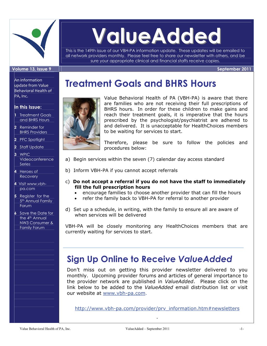 Valueadded Don’T Miss out on Getting This Provider Newsletter Delivered to You