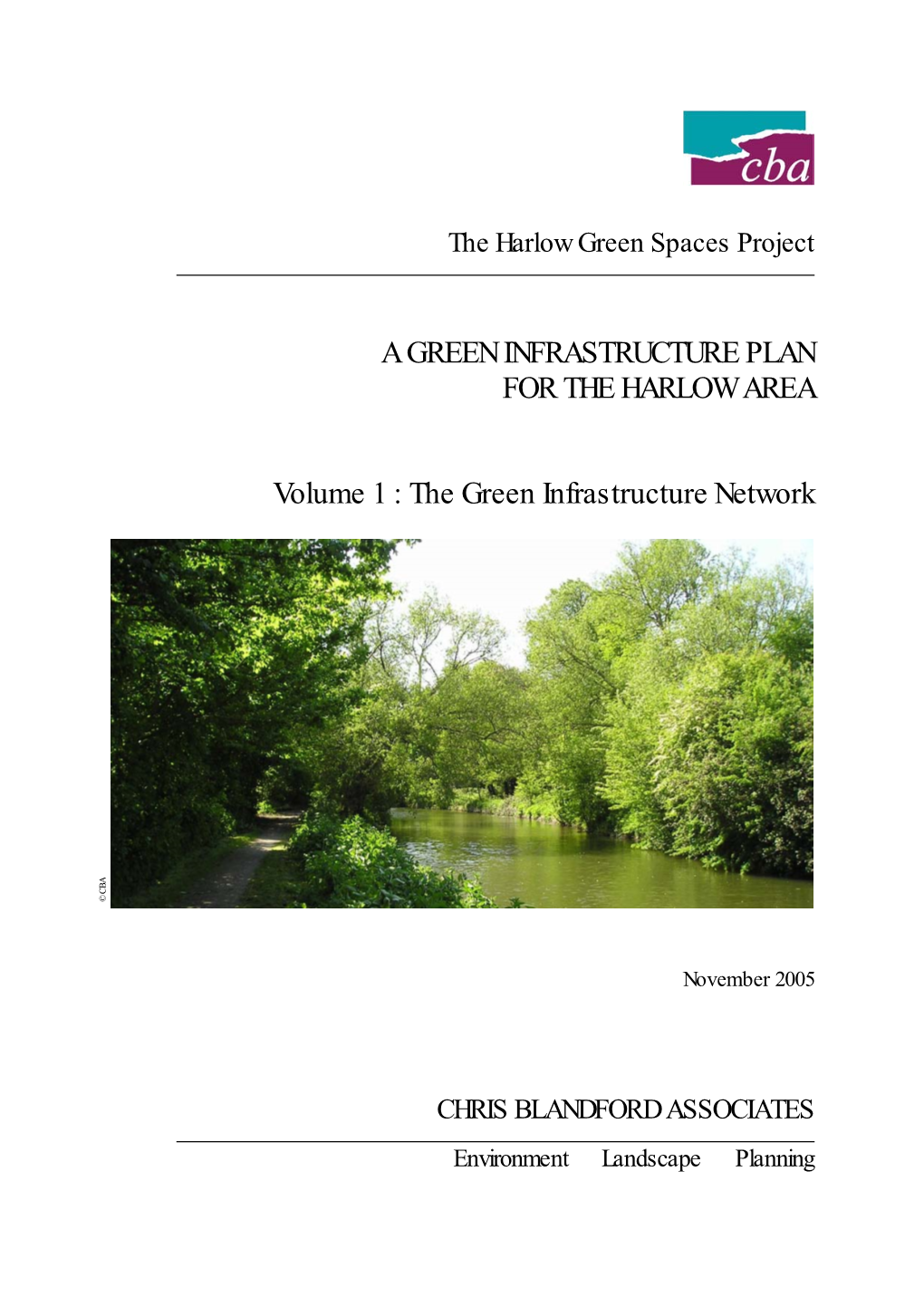 Green Infrastructure Plan for the Harlow Area