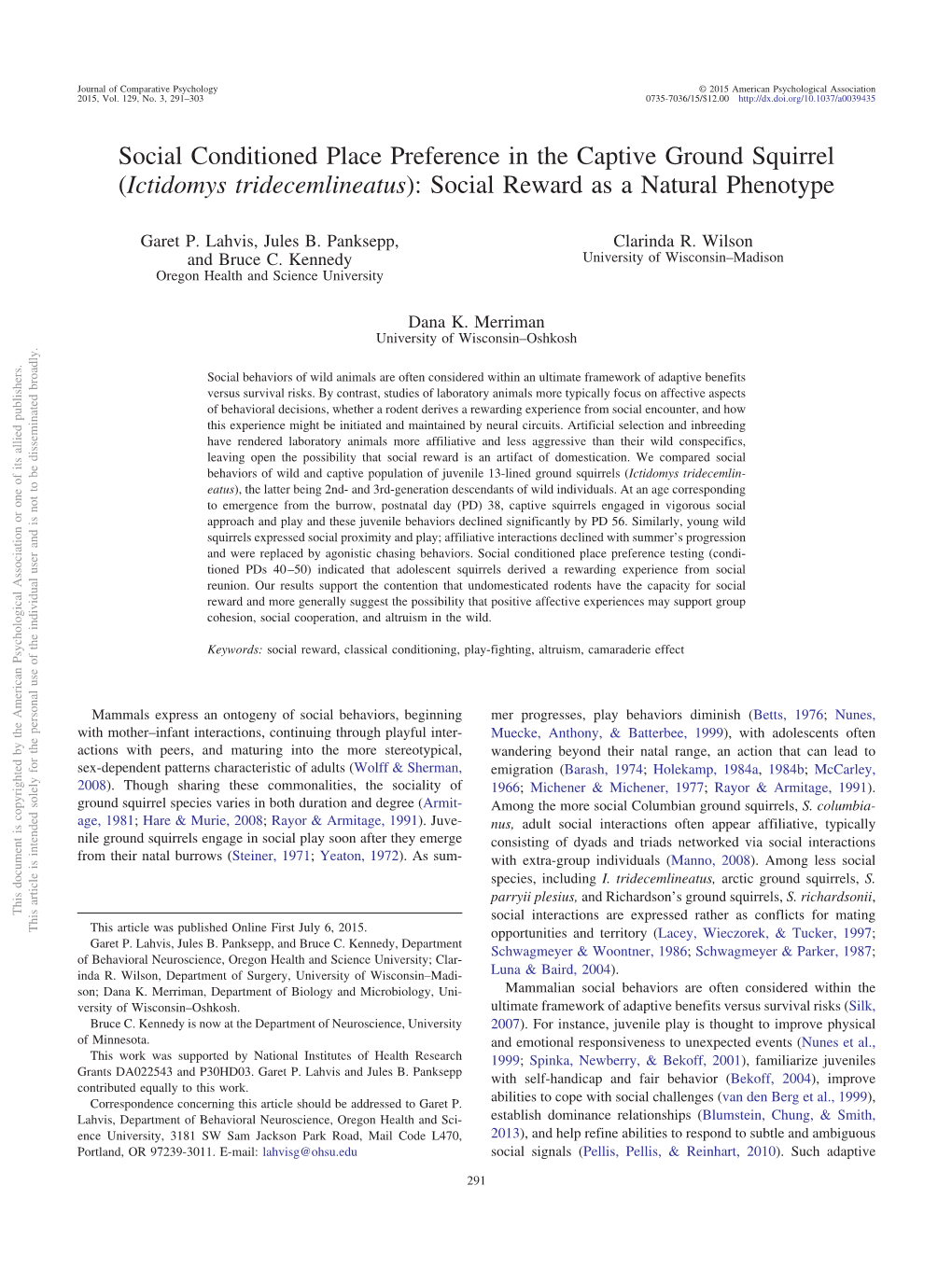 Social Reward As a Natural Phenotype