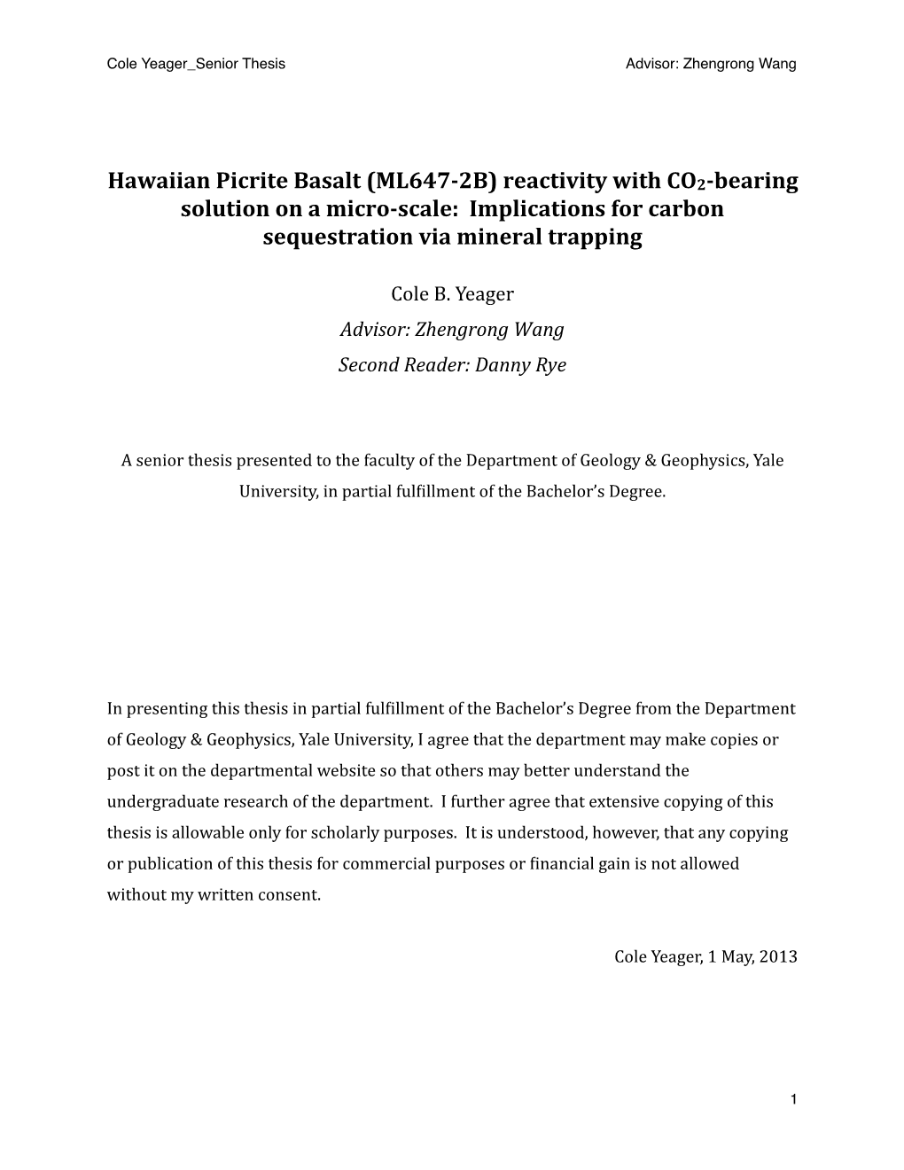 CO2 Seq, Yeager Senior Thesis