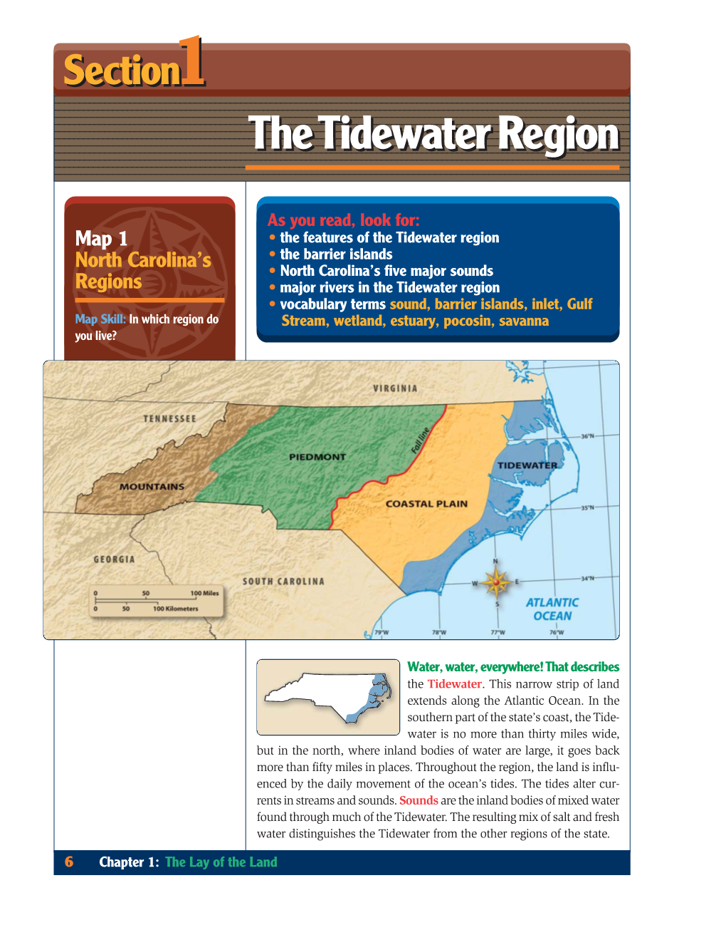 The Tidewater Region the Tidewater Region