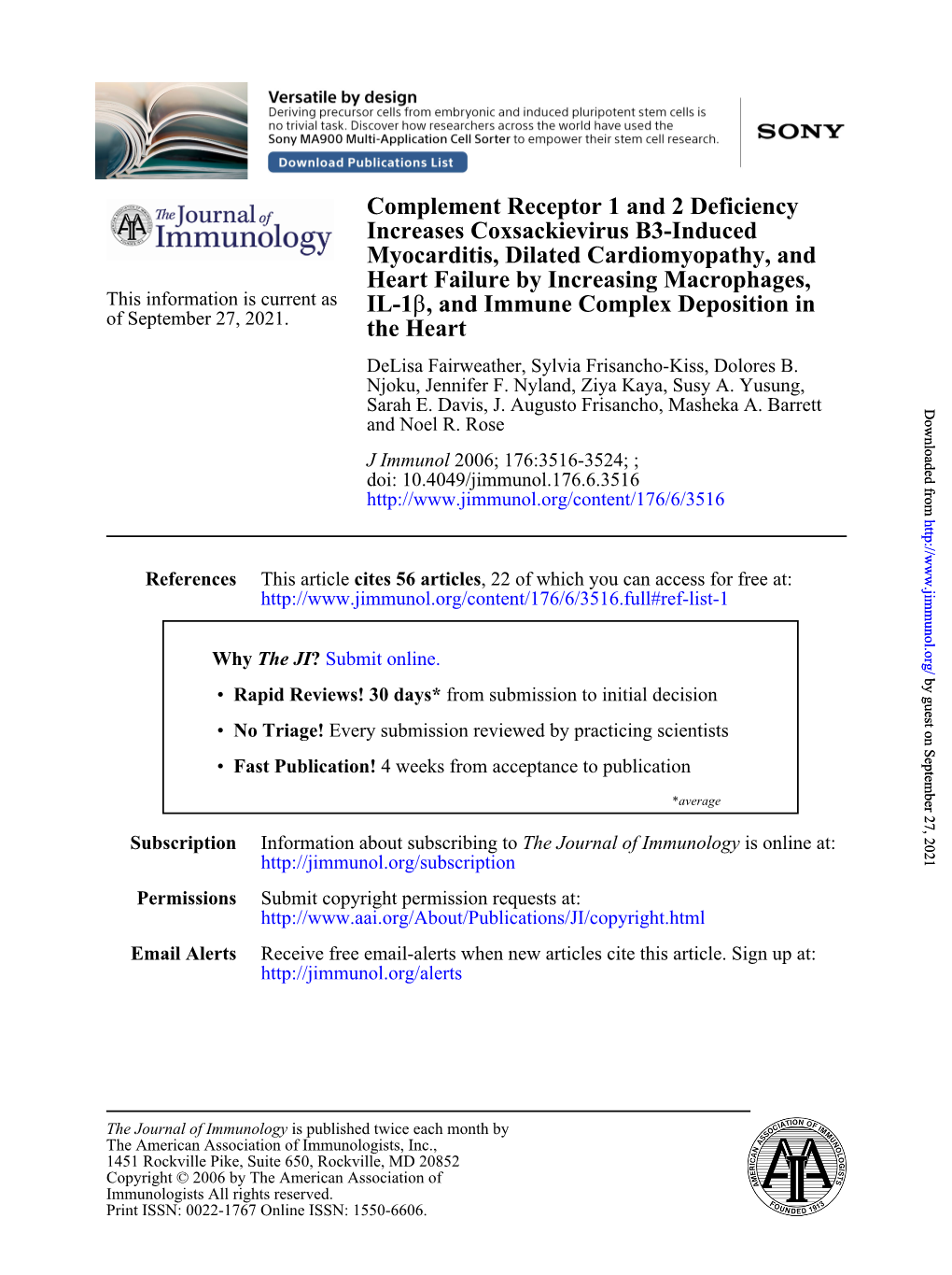 The Heart , and Immune Complex Deposition in Β IL-1 Heart Failure