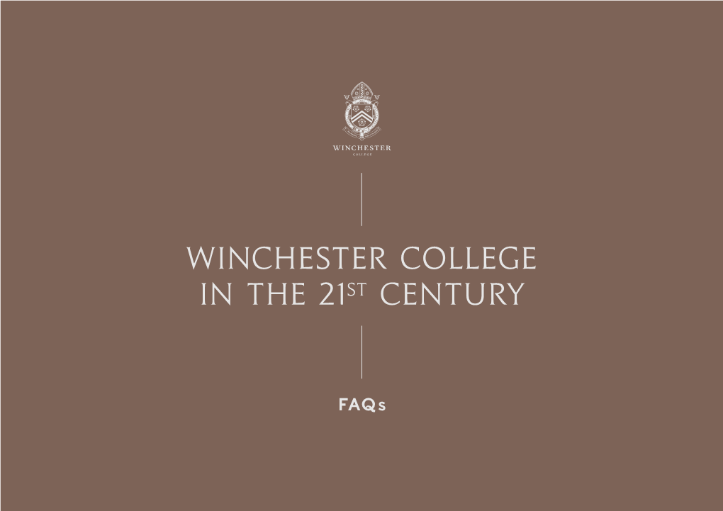 Winchester College in the 21St Century