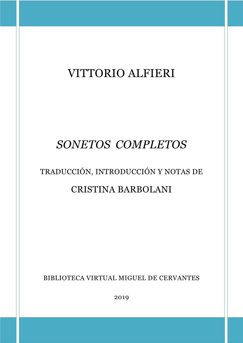 Vittorio Alfieri Sonetos Completos