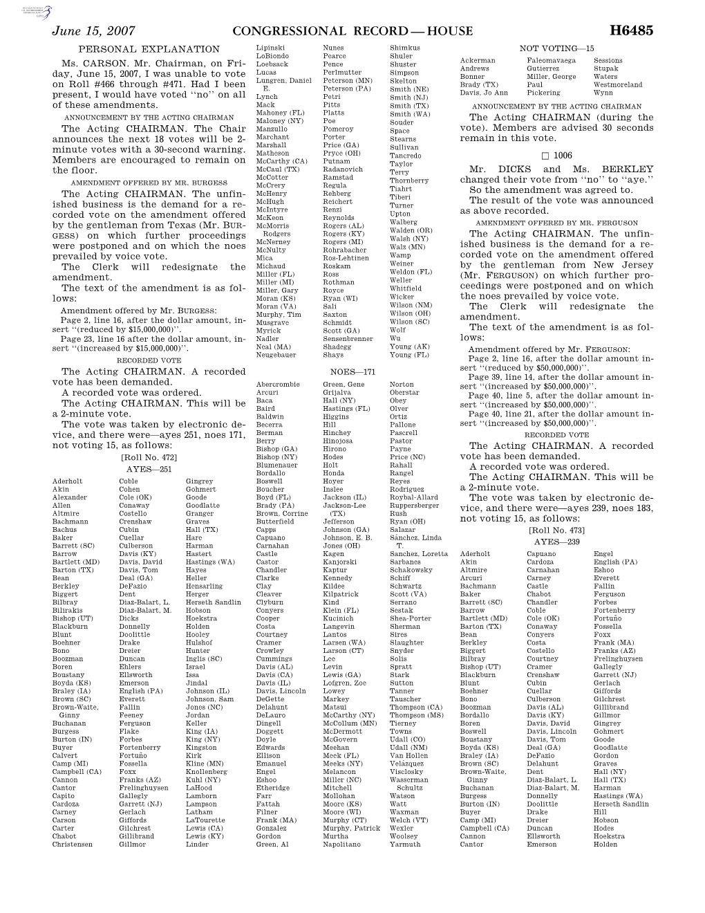 Congressional Record—House H6485